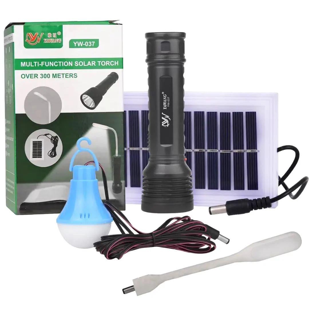 Фонарь ручной YAWANG YW-037 с солнечной панелью и 2 лампами (8409)