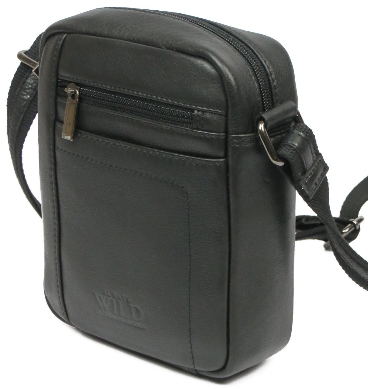 Сумка кожаная мужская Always Wild 8020 NDM небольшая Черный