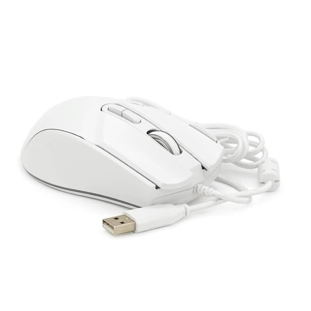 Миша провідна Jedel GM800 8 кнопок 1200/1800/2400/3600/4800/7200DPI RGB підсвічування 1,5 м White (37920)