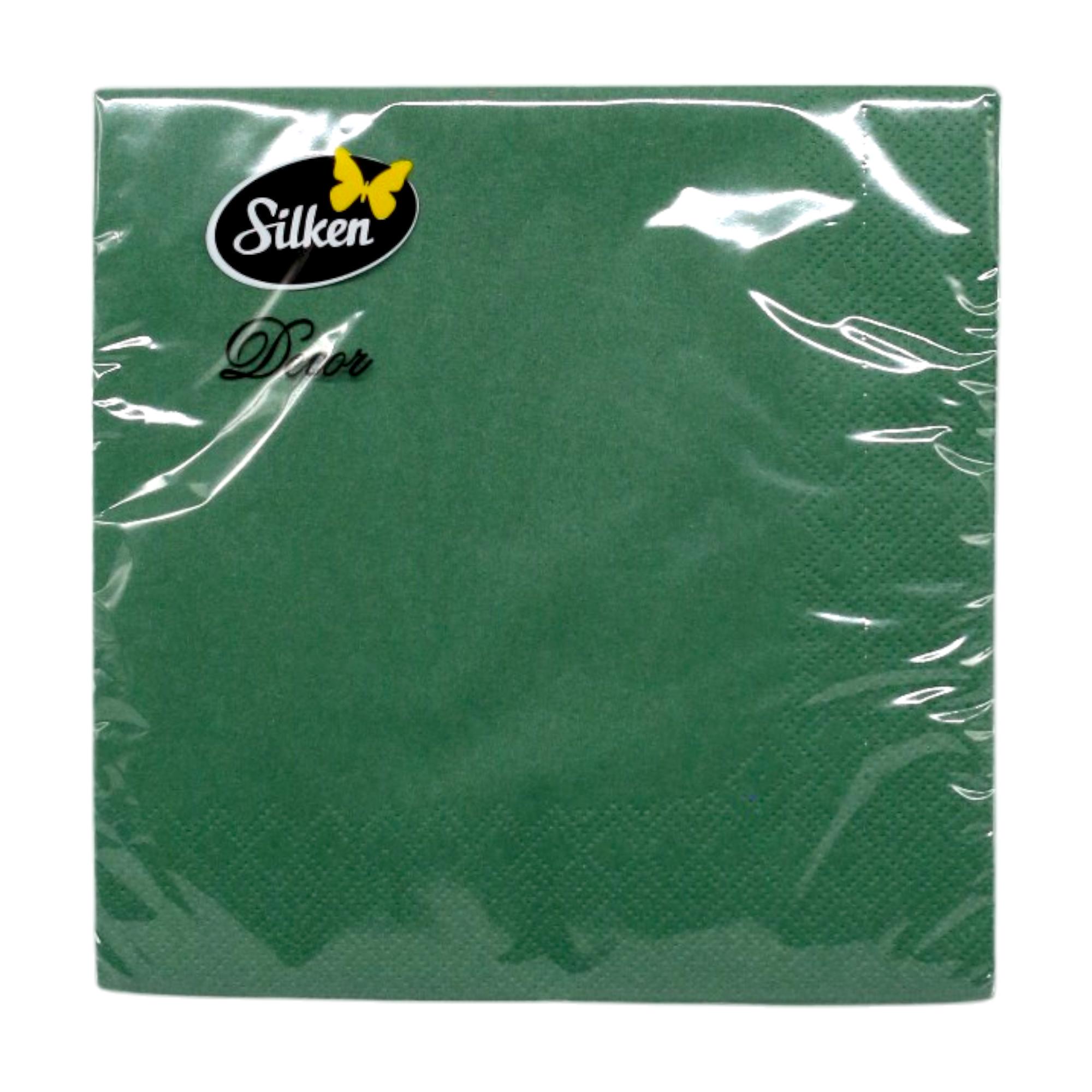 Салфетки бумажные Silken 3 слоя 33x33 см 20 шт. Зеленый (НФ-00008038)