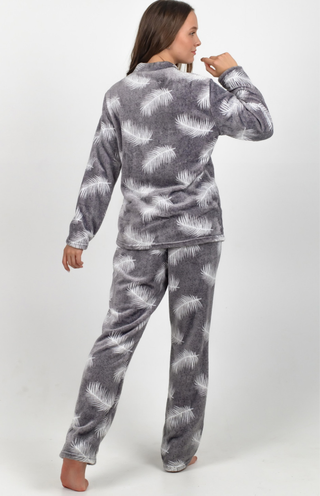 Піжама жіноча тепла N.EL 1541-42k на блискавці з довгим рукавом софт 2XL Сірий - фото 3 Піжама жіноча тепла N.EL 1541-42k на блискавці з довгим рукавом софт 2XL Сірий - фото 3