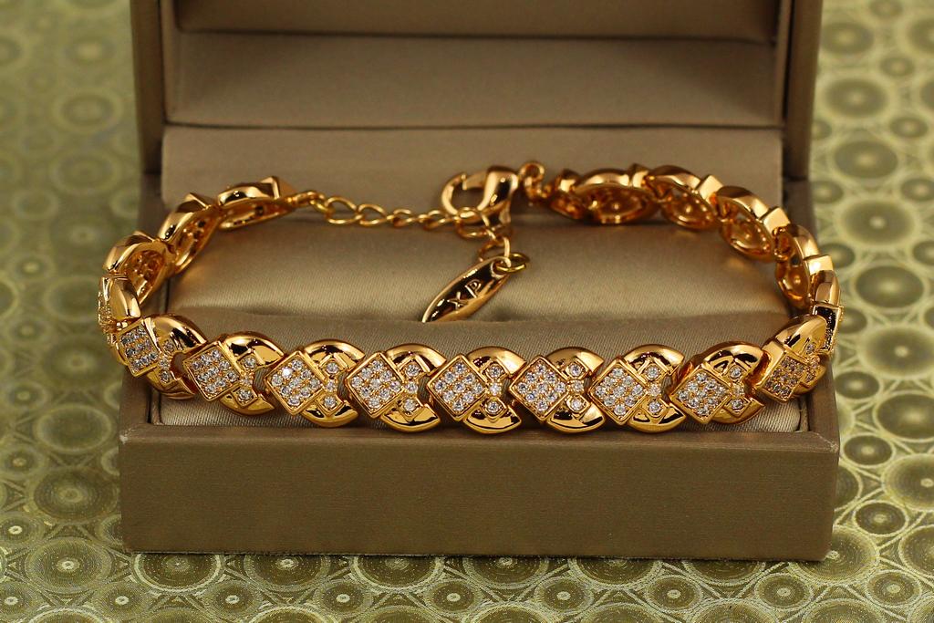 Браслет Xuping Jewelry геометрія розкоші 17,5 см 9 мм Золотистий