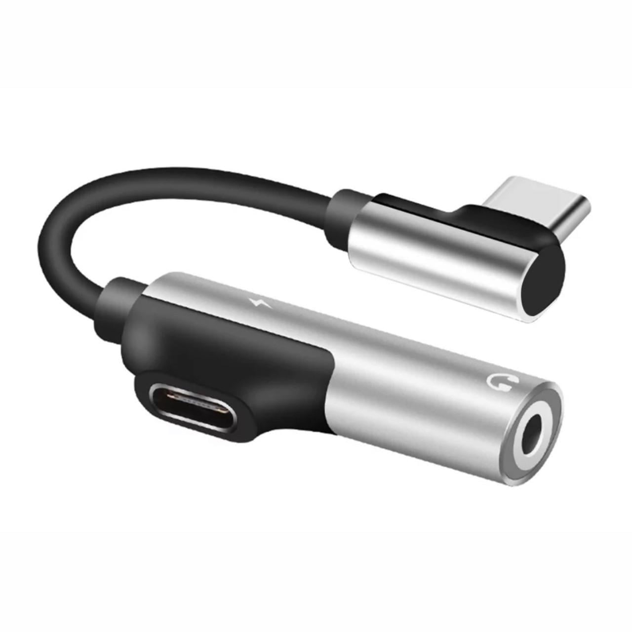 Переходник сплиттер 2в1 USB-C Type C в 3,5 мм Jack AUX Audio (1059961778)
