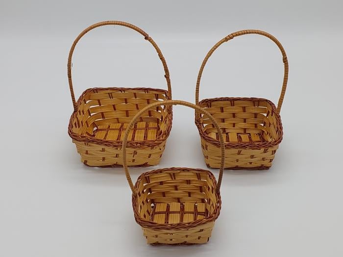 Набор корзин квадратных плетеных из лозы для флористики цветов и подарков 3 шт. (438596017) - фото 2 Набор корзин квадратных плетеных из лозы для флористики цветов и подарков 3 шт. (438596017) - фото 2