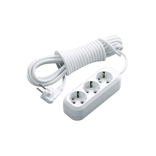 Подовжувач мережевий Makel із заземленням 3 розетки та кабель 3 м Білий (29596749)