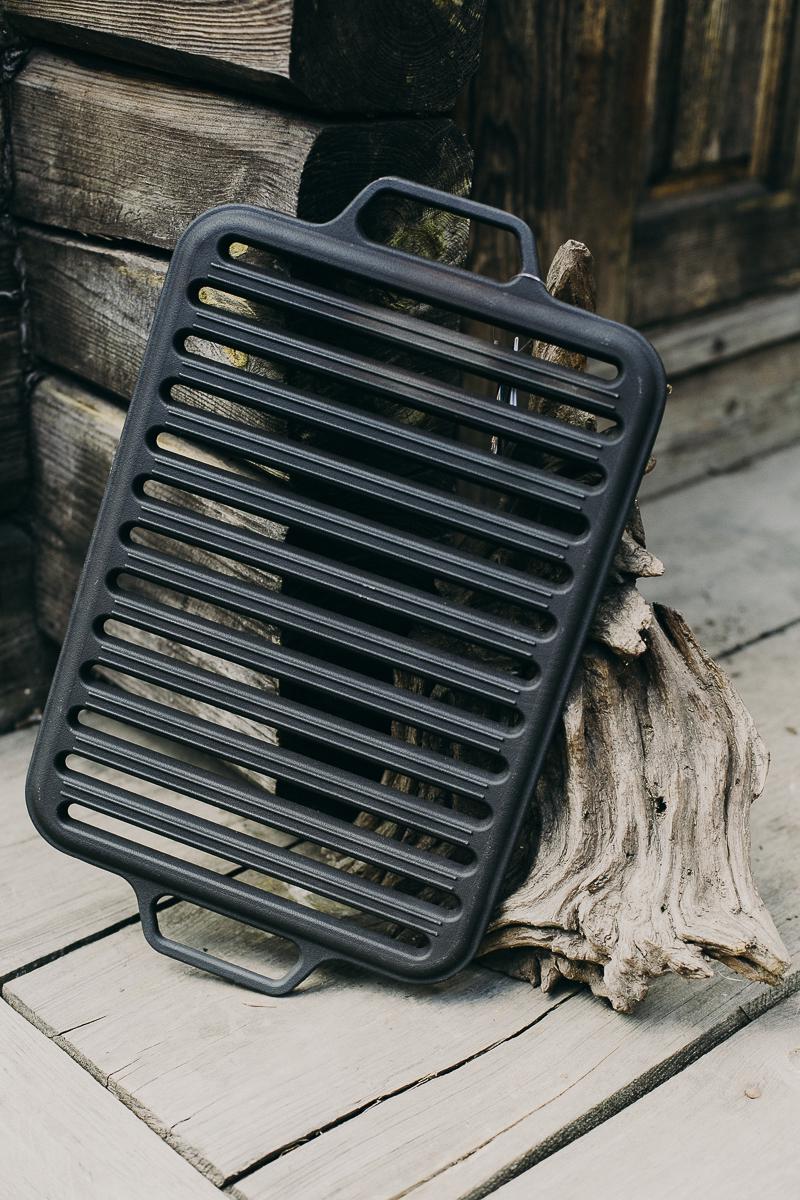 Чугунная решетка для гриля Ситон литая прямоугольная 36х26х1,1 см