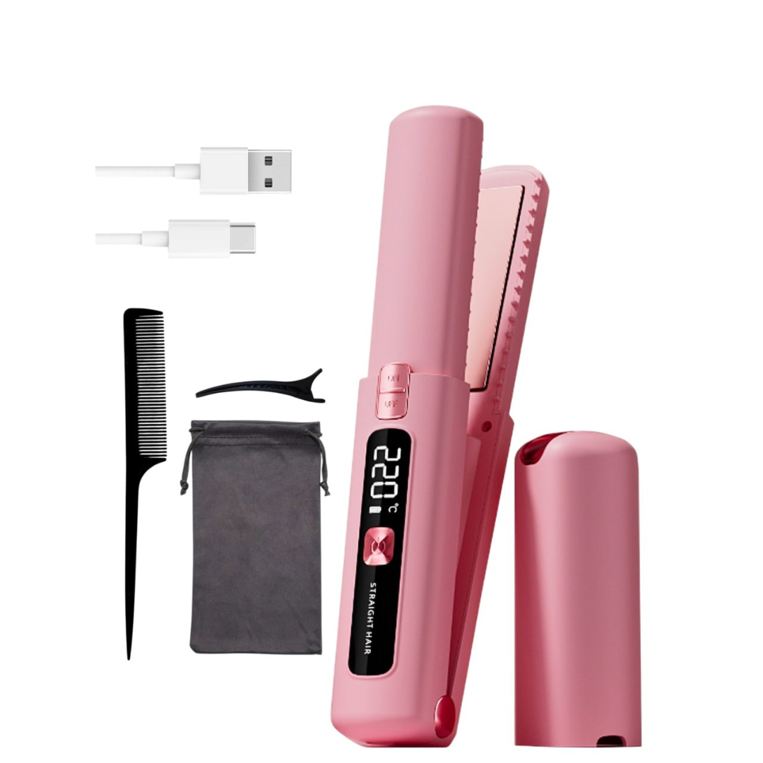 Стайлер-выпрямитель для волос беспроводной керамический Розовый (29544563) Стайлер-выпрямитель для волос беспроводной керамический Розовый (29544563)