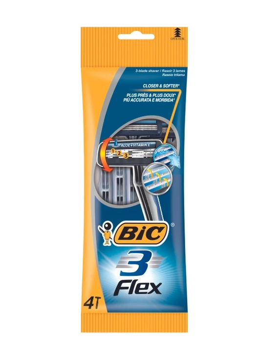 Станки для гоління Bic Flex 3 одноразові без змінних картриджів 4 шт. (516770)