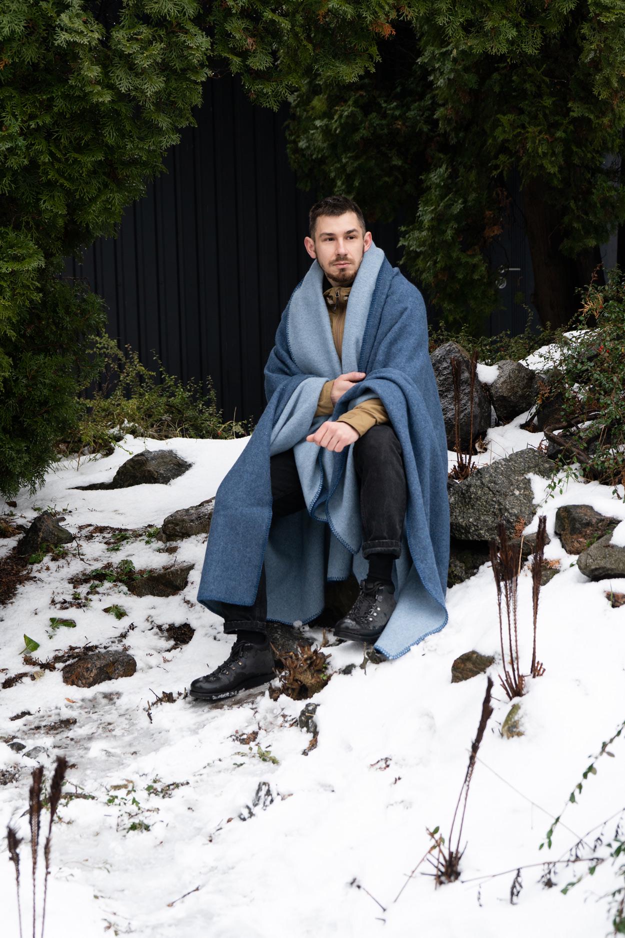 Плед-ковдра вовняна Love You 130х170 см Синій/Блакитний (6132) - фото 7 Плед-ковдра вовняна Love You 130х170 см Синій/Блакитний (6132) - фото 7