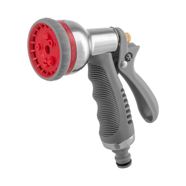 Пистолет для полива 8-ми функциональный хромированный - фото 2 Пистолет для полива 8-ми функциональный хромированный - фото 2