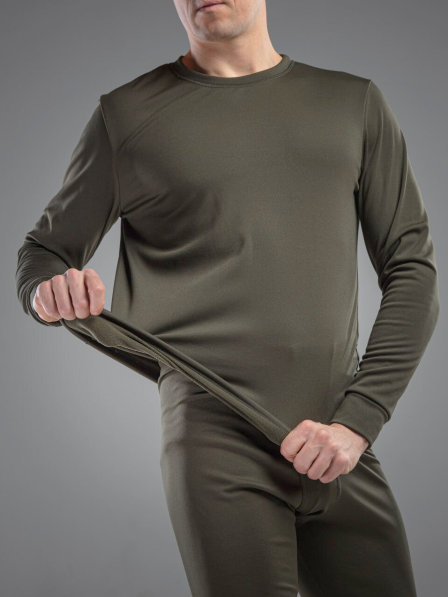 Термобелье мужское на микрофлисе термолонгсливы/термокальсоны 4XL Хаки (8199445100) - фото 5