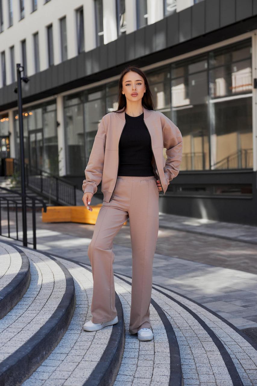 Костюм женский спортивный М154.2 на замке 2-х нить M Кофейный (96-1-61)