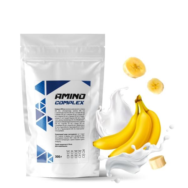 Амінокомплекс Amino Complex Банан 90% білка на 12 порцій 300 г (21-125-am-b300)