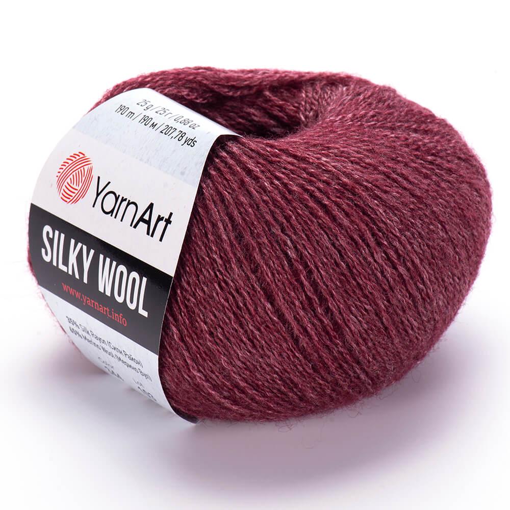 Пряжа YarnArt Silky Wool 344 Винный (6195)