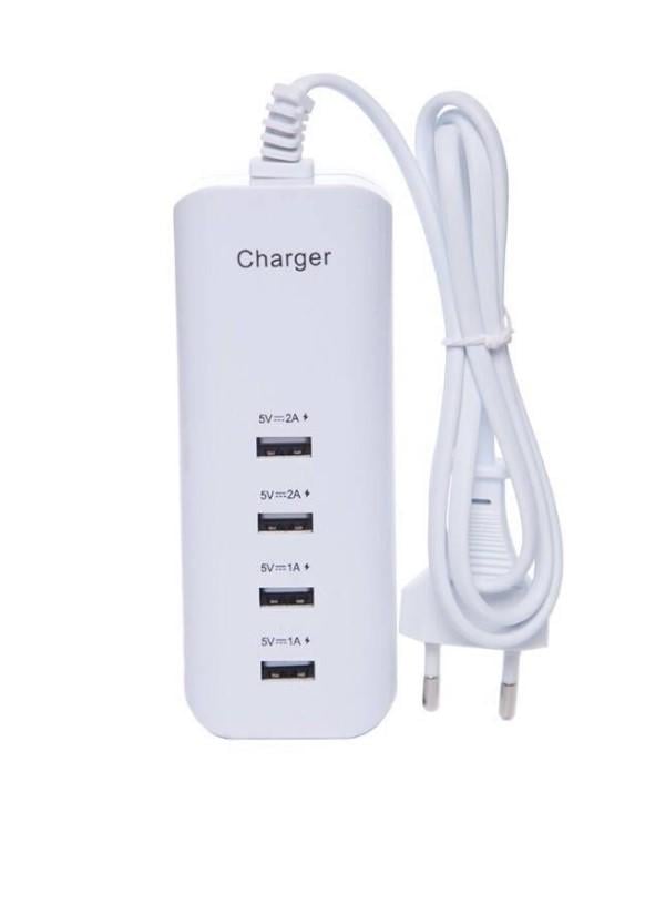 Пристрій зарядний USB HUB на 4 виходи 20W 110-240V - фото 1