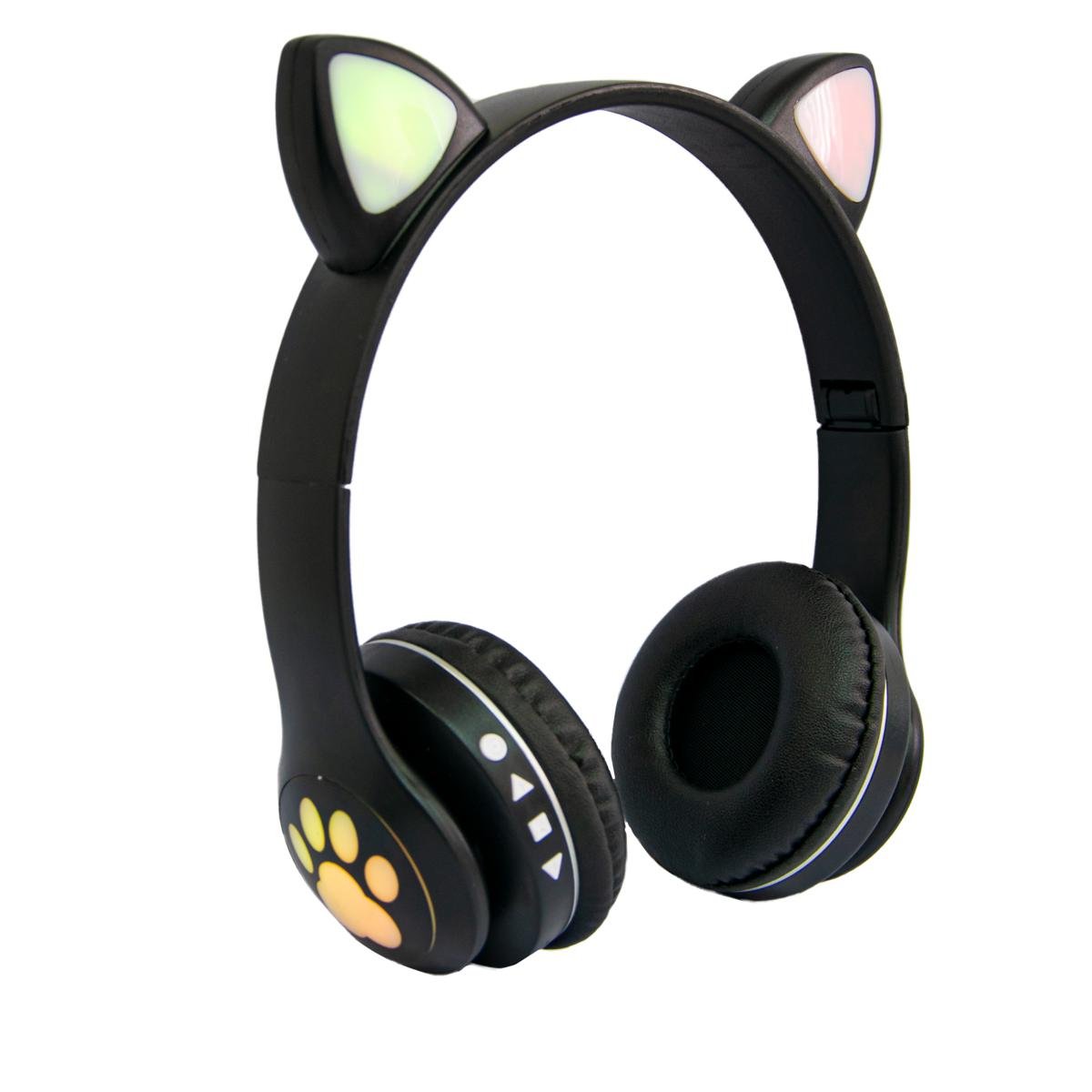 Детские наушники с ушками Cat ear headphones VZV-23M беспроводные Черный (1008693-Black)