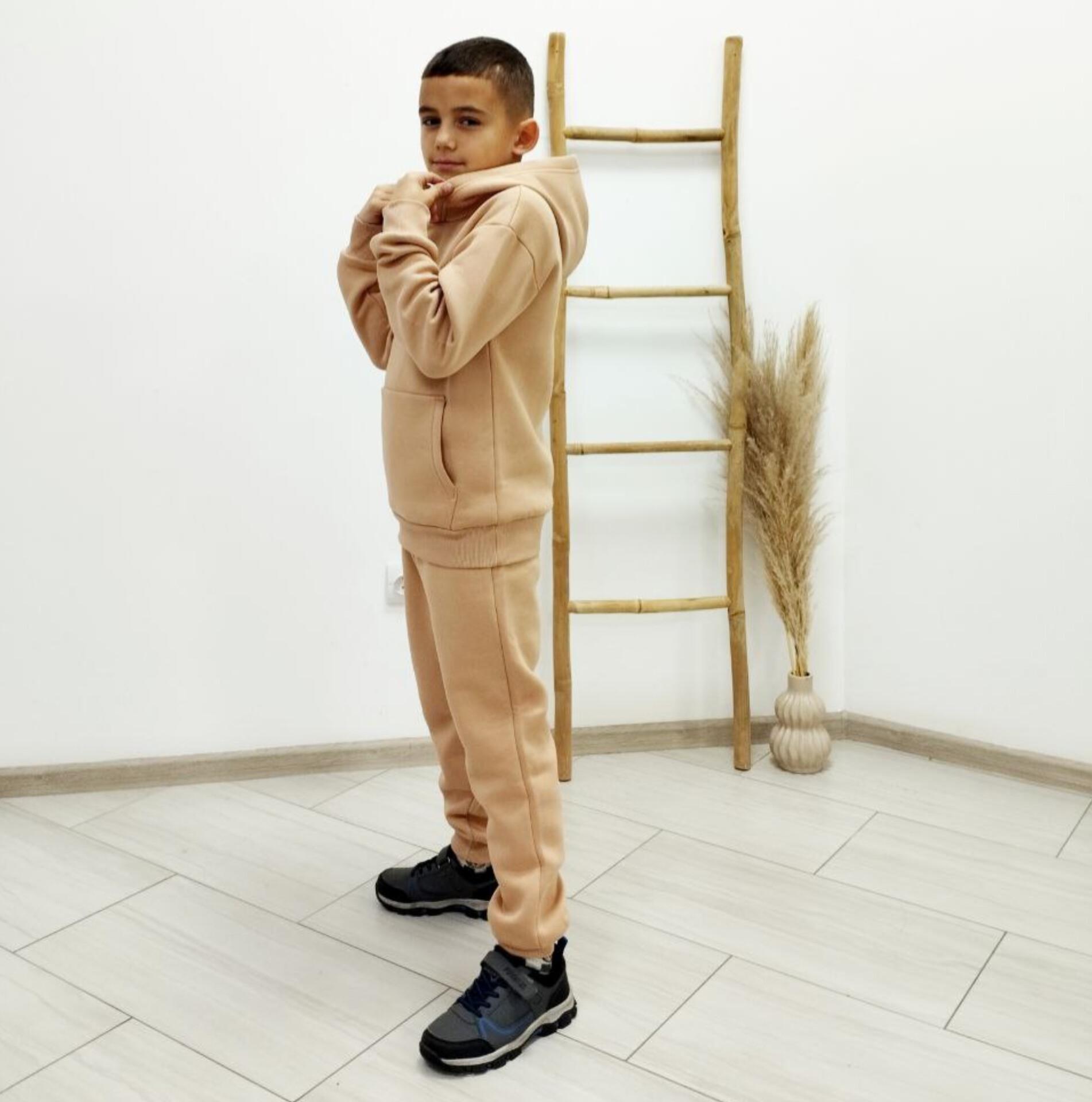 Спортивний костюм дитячий Тімі текс тринитка на флісі 122-128 см Бежевий