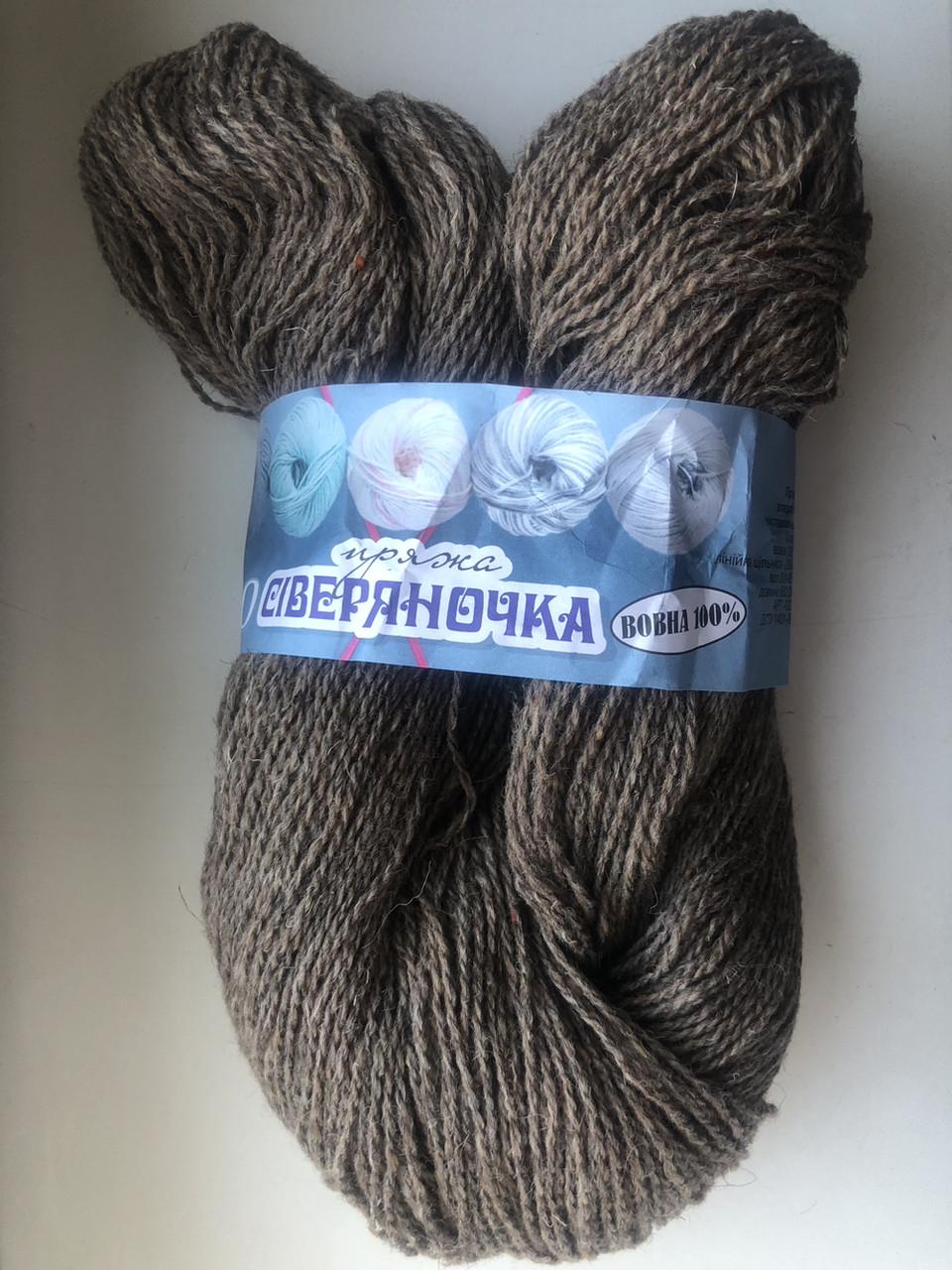 Нитки пряжа Сіверяночка шерсть Ореховый (2566081435) - фото 1 Нитки пряжа Сіверяночка шерсть Ореховый (2566081435) - фото 1