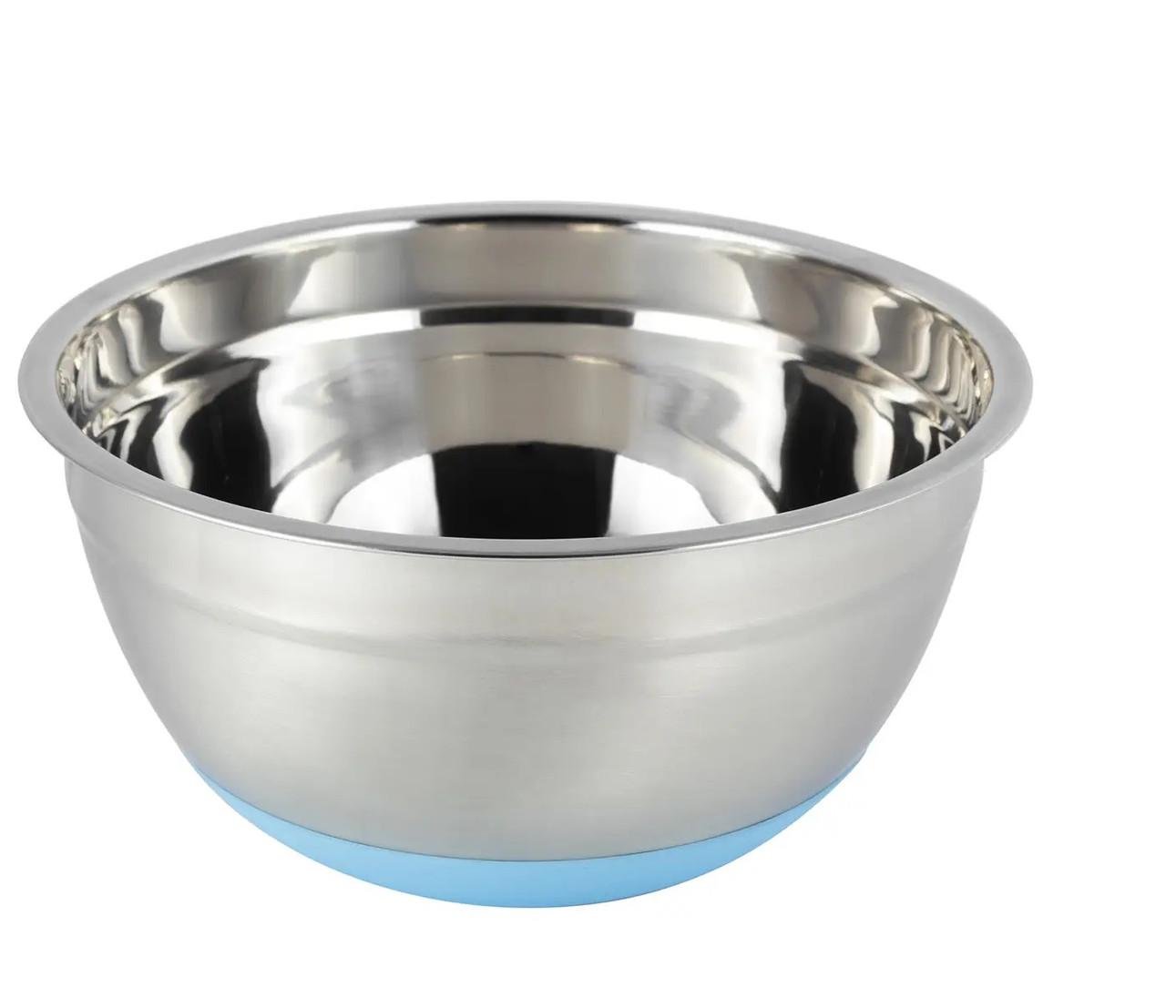 Миска Kamille з нержавіючої сталі з антиковзним дном 20х10 см (KM-4347)