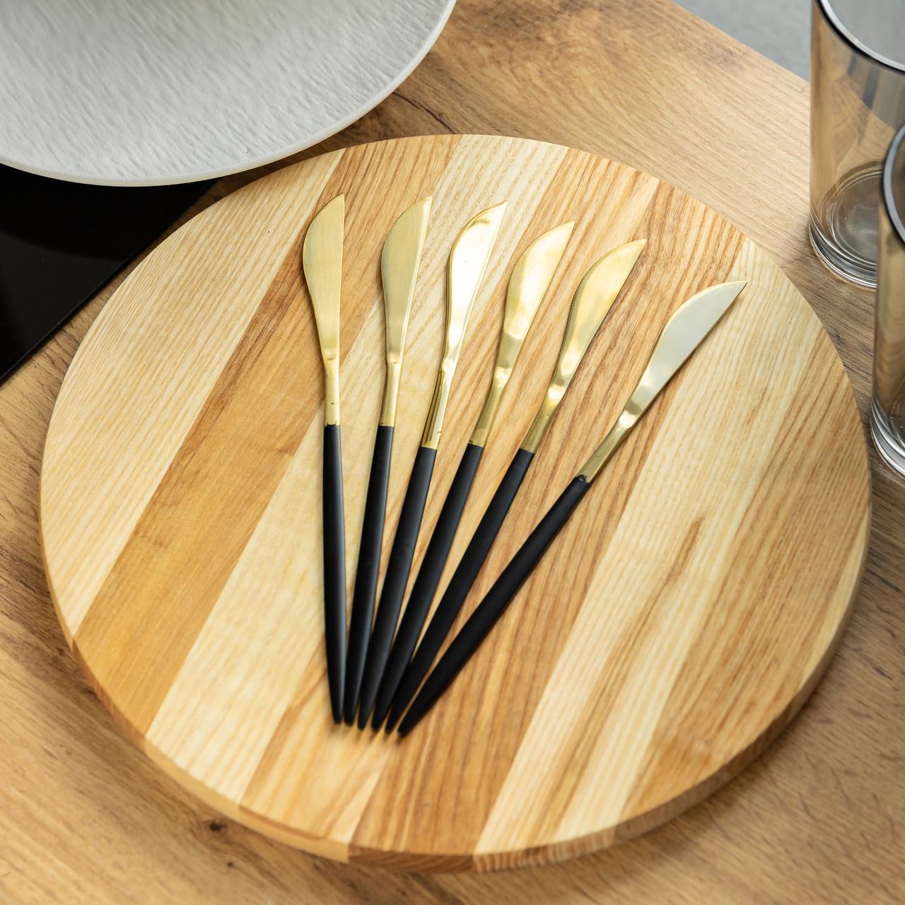 Набор столовых ножей 6шт. 22,5 см Черный с Золотым (HP-20-6)