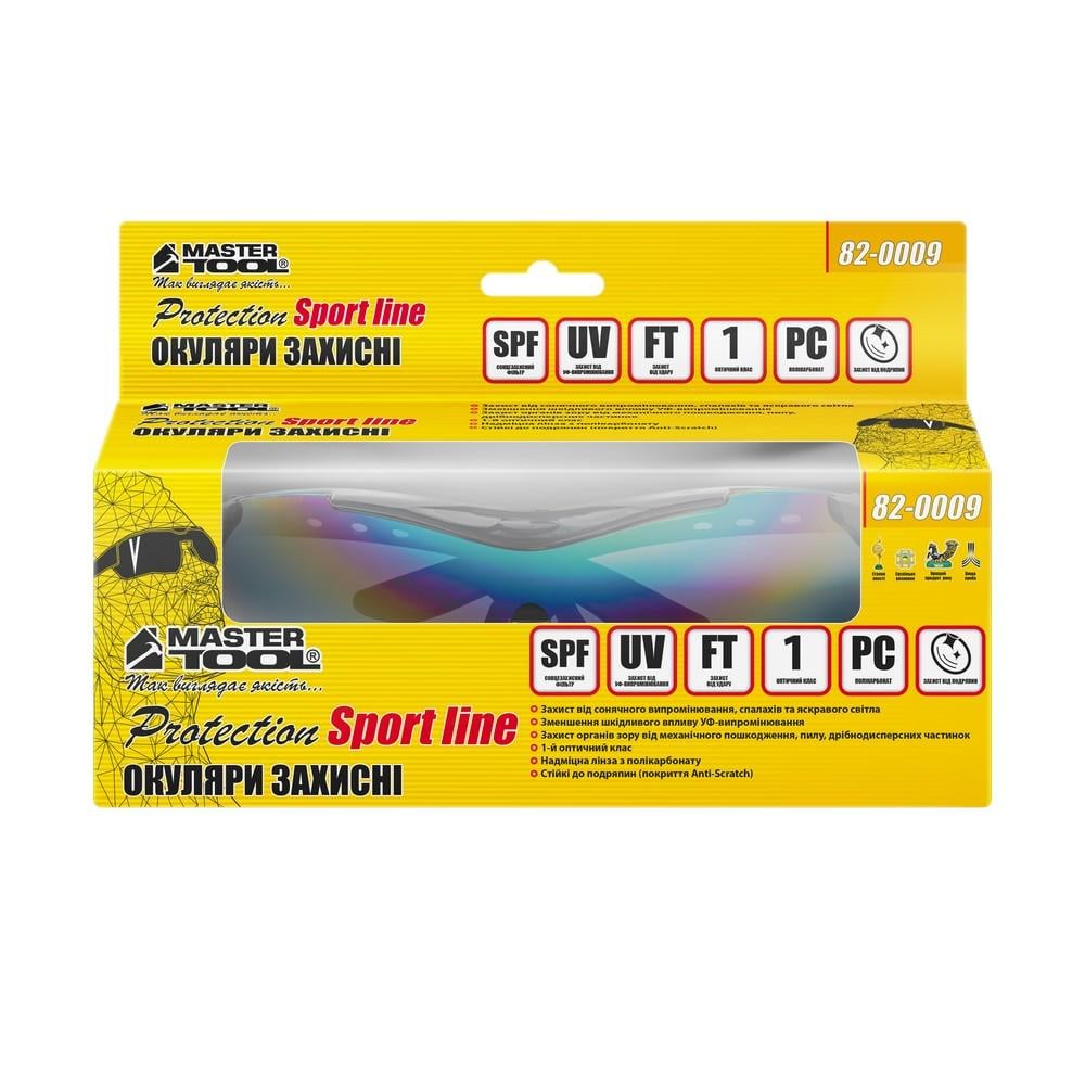 Окуляри відкриті Mastertool Sportline Revo панорамна лінза напівоправа захист від подряпин Anti-Scratch протиковзкі дужки (82-0009) - фото 5 Окуляри відкриті Mastertool Sportline Revo панорамна лінза напівоправа захист від подряпин Anti-Scratch протиковзкі дужки (82-0009) - фото 5