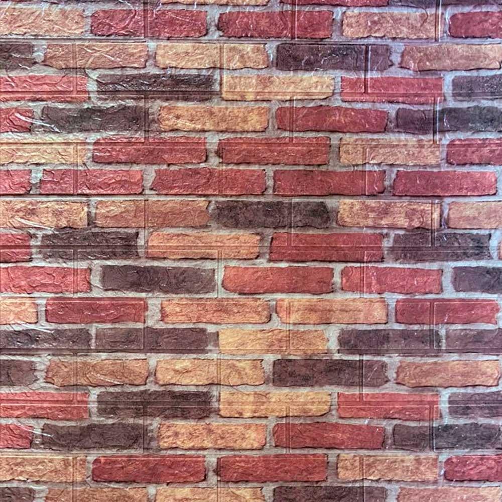 Декоративная 3D панель самоклеющаяся Sticker Wall Кирпич Екатеринославский 700x770x3 мм Бежевый/Коричневый (047-3)