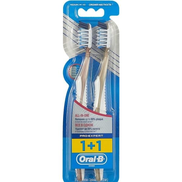 Набор зубных щеток Oral-B 1+1 Pro-Expert Все В Одной средней жесткости (022051)