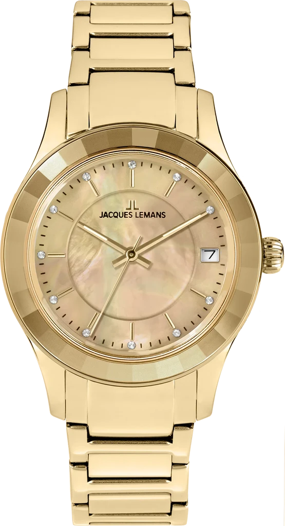 Наручний годинник жіночий Jacques Lemans Venice 1-2194G з сталевим корпусом WR 50 м та перламутровим циферблатом Наручний годинник жіночий Jacques Lemans Venice 1-2194G з сталевим корпусом WR 50 м та перламутровим циферблатом