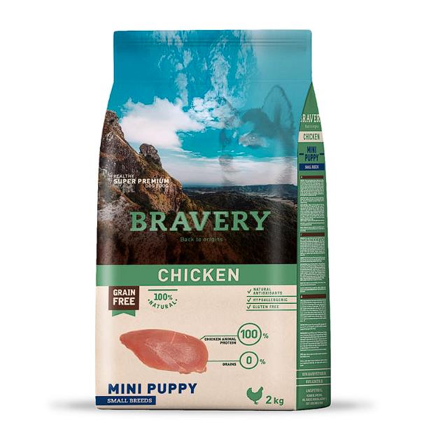 Корм для собак Bravery Chicken Mini Puppy с курицей 2 кг (99906)