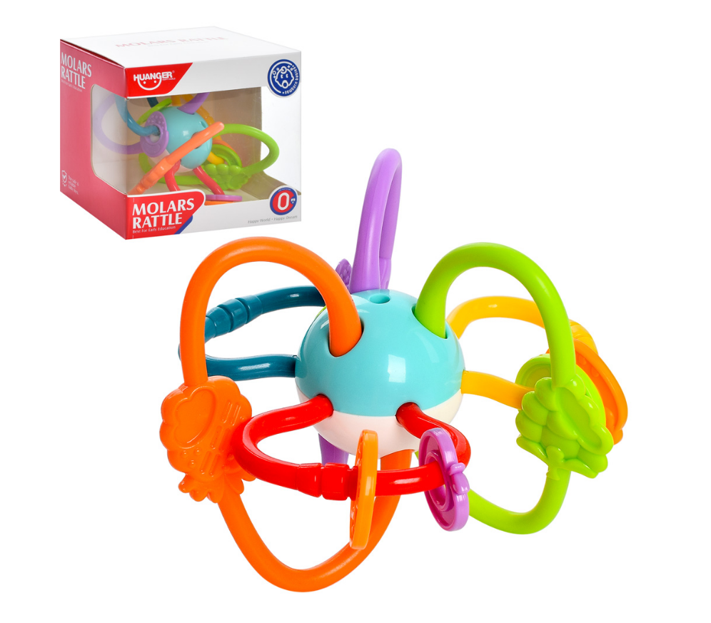Погремушка прорезыватель Huanger HE0190 с силиконовыми узелками (1696892463)