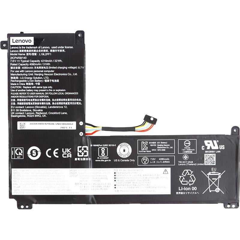 Аккумулятор Power для ноутбуков Lenovo IdeaPad 1-11IGL05 L19L2PF1 7,6V 4210mAh Аккумулятор Power для ноутбуков Lenovo IdeaPad 1-11IGL05 L19L2PF1 7,6V 4210mAh