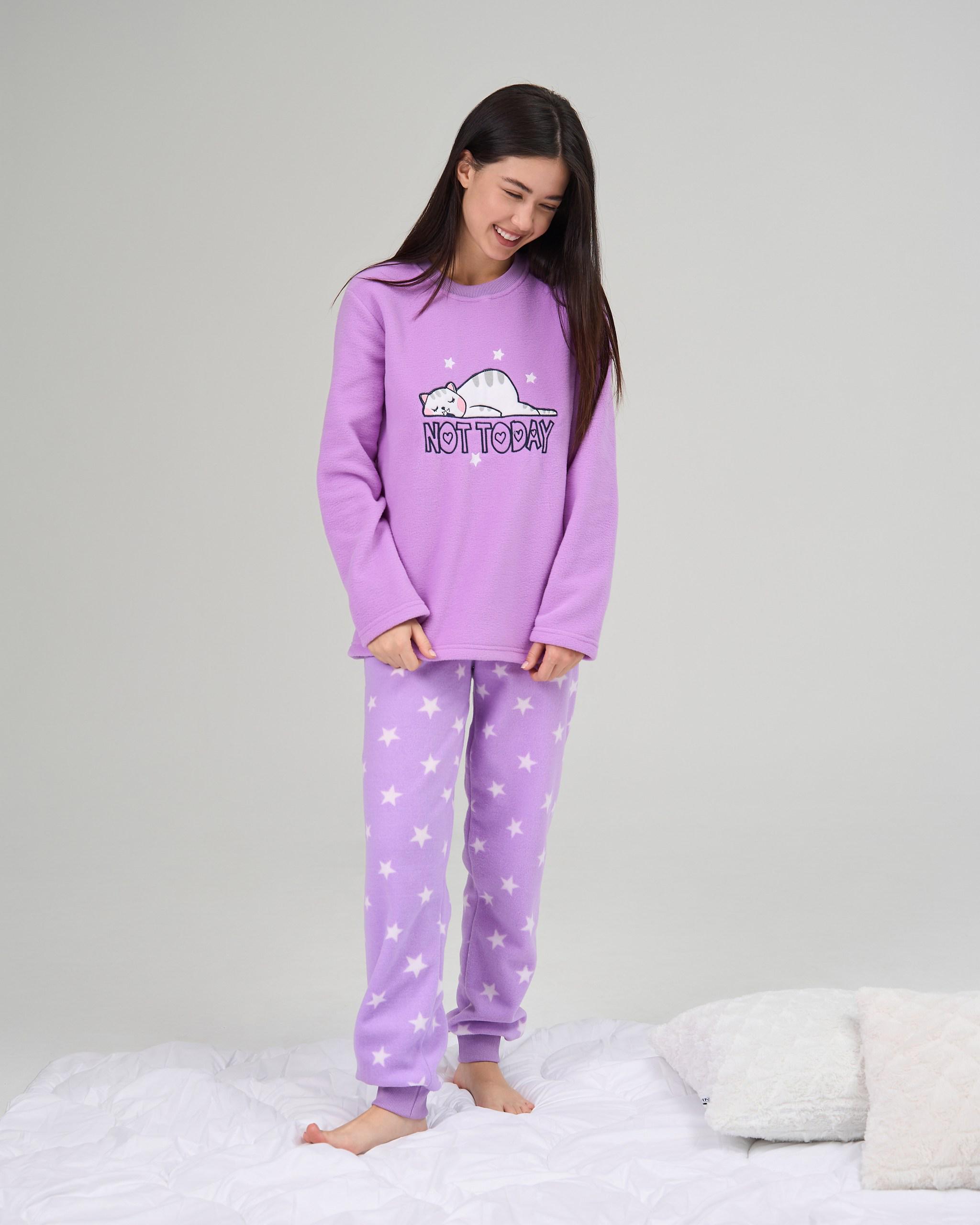 Костюм жіночий зі штанами фліс Кіт XL Ліловий (94103)