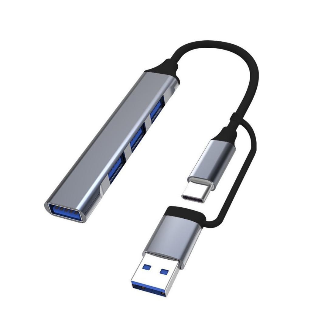 USB-хаб XON E-Tech SmartHub 4в1 USB3.0/3хUSB2.0 Серый (UHHXM041332G 4418)