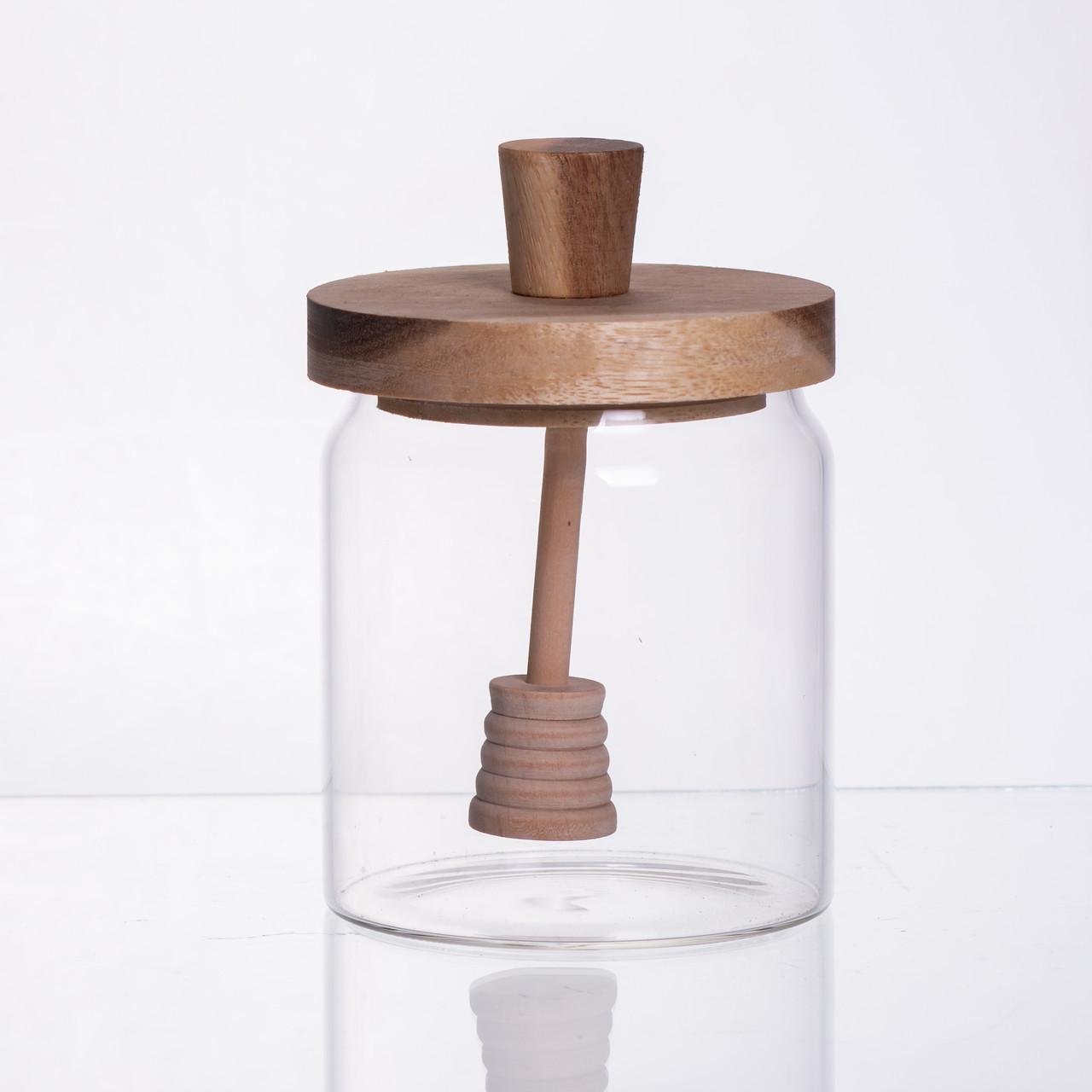 Медовниця скляна з кришкою і ложкою 500 мл (64486-2)