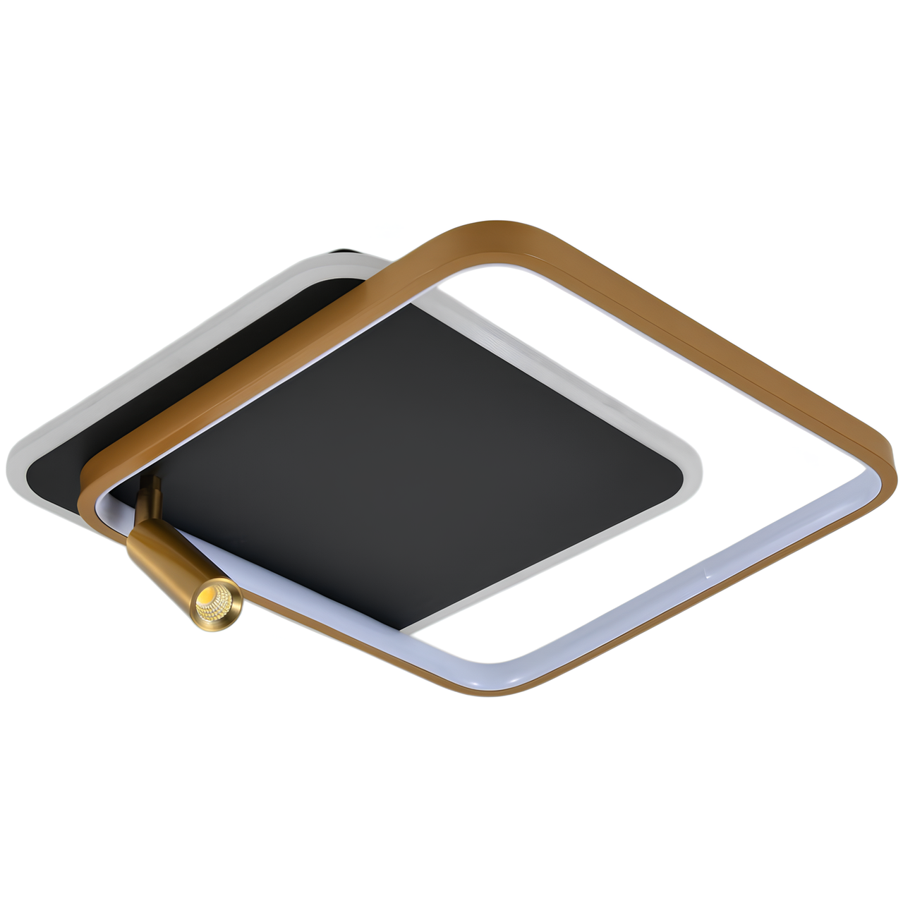 Люстра светодиодная Valeso 27W с акриловым рассеивателем и спотом 3000/4500/6000К Черный/Золотой (CH8005 BK+GD)