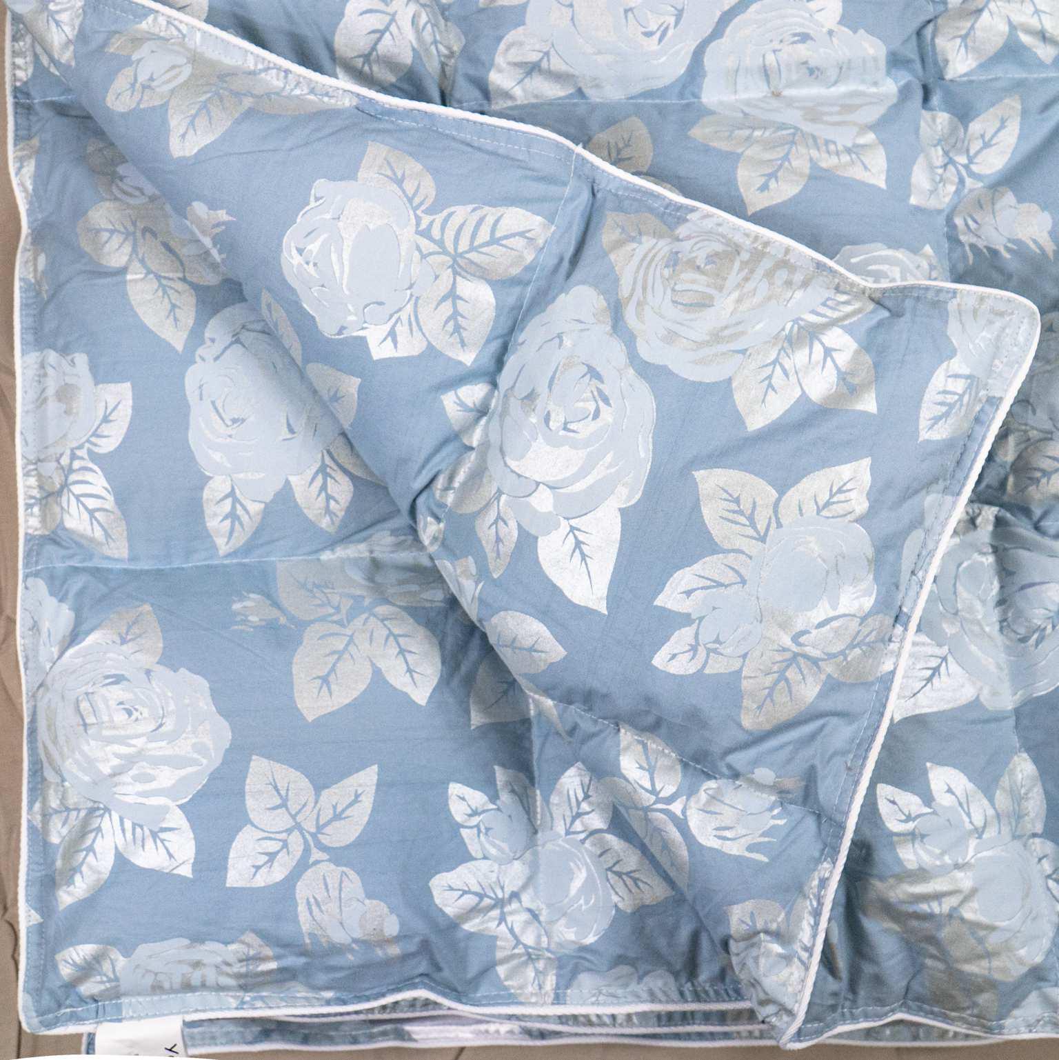 Одеяло YouStar из искусственного лебединого пуха полуторное 145x205 см Голубой (olp-145x205-blue) - фото 2