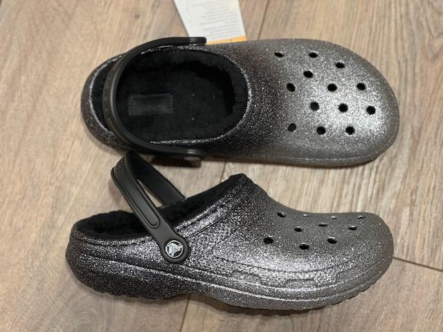 Сабо с блестками Crocs Classic Glitter Lined р. W9/EUR 39-40 Black/Silver (10429098) - фото 8