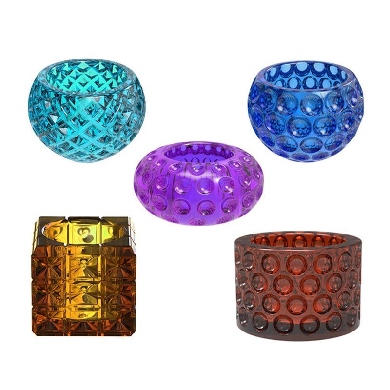 Форма молд для створення горщика/свічника куля з ромбами з епоксидної смоли 80х60 мм (8545) - фото 4