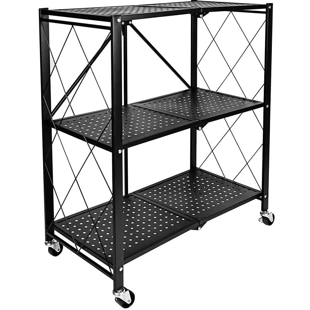 Етажерка на колесах Loft R100104-BL 3-рівнева 72х33х87 см Чорний