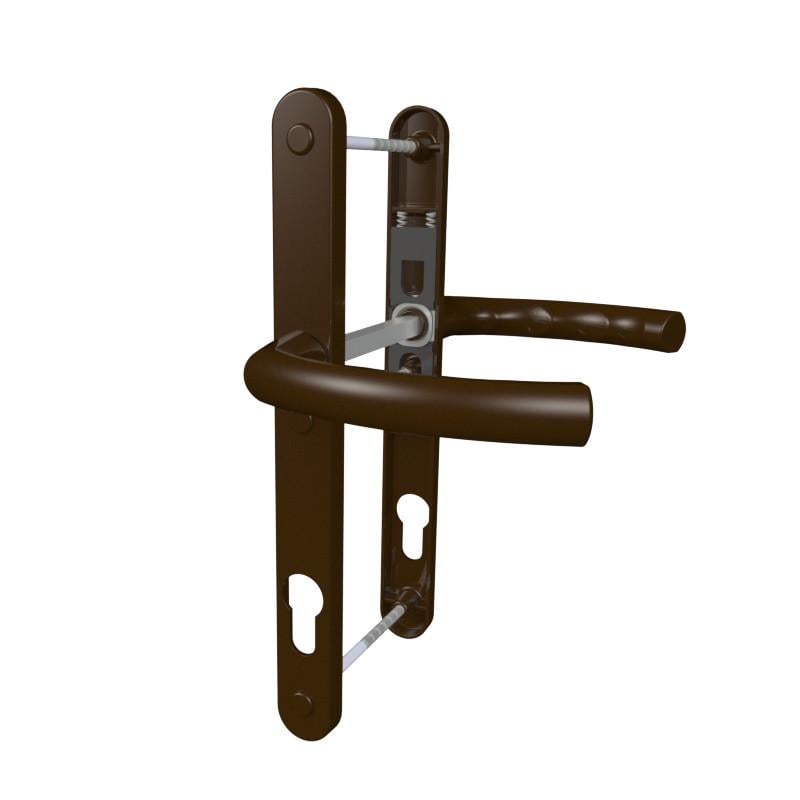 Гарнитур нажимной ASTEX Antey DHS 92/26/216 мм с фиксирующей пружиной Коричневый (DHS 92/26/16 RAL8019)