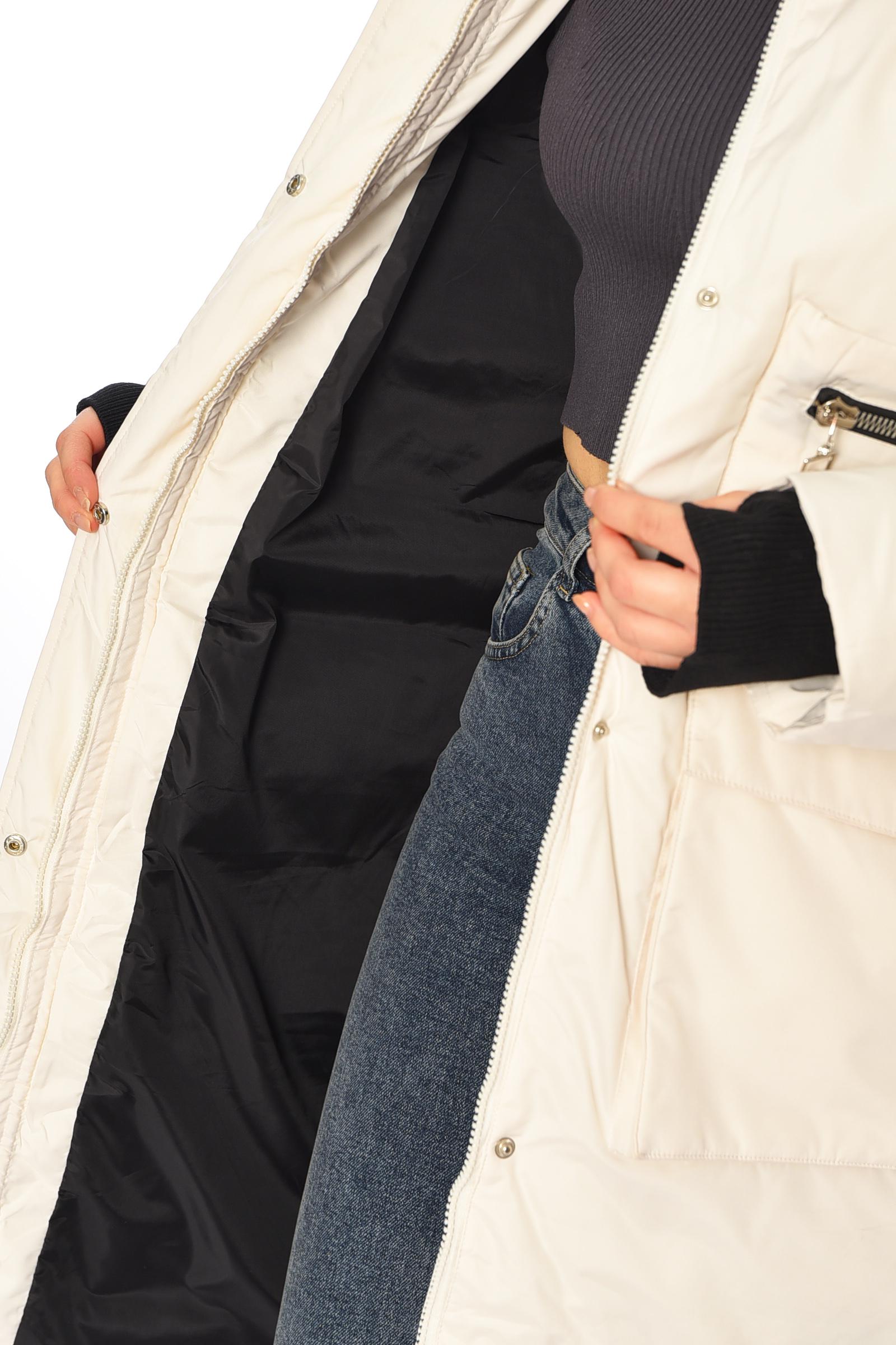 Куртка женская удлиненная зима 2XL Белый (196298) - фото 4