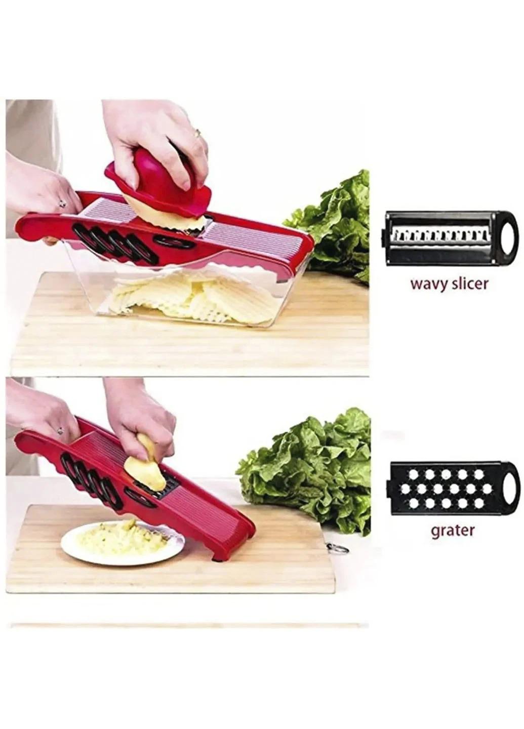 Овочерізка Good Idea Mandoline Slicer HSM-52001 6в1 з контейнером Червоний (77722) - фото 7