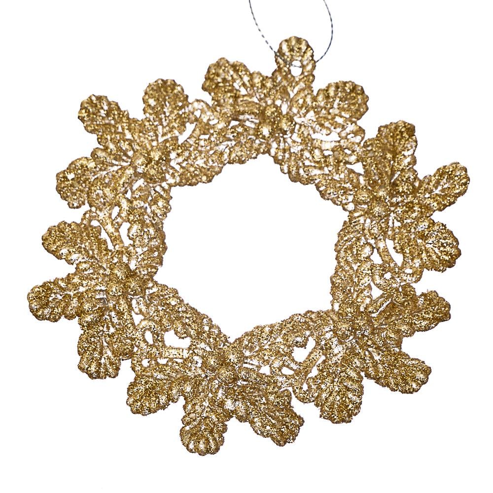 Новогодняя подвеска Elisey Золотой венок 6 шт. (010NR/gold)