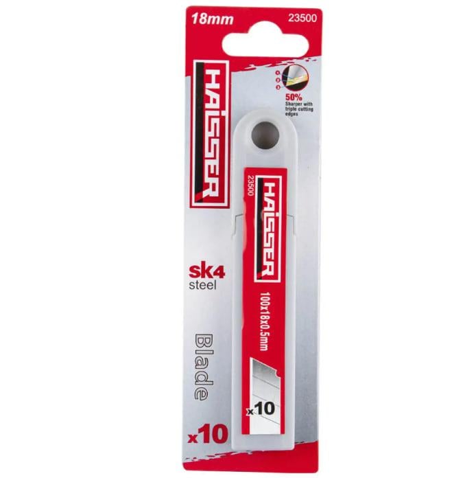 Леза сегментні для ножа Haisser 23500 18 мм 10 шт. - фото 2 Леза сегментні для ножа Haisser 23500 18 мм 10 шт. - фото 2