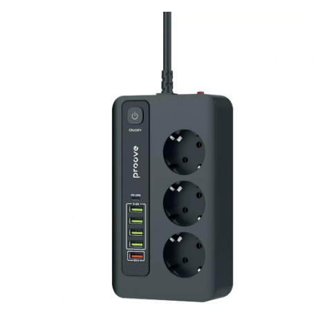 Сетевой фильтр Proove Power Socket PD-03 3 розетки 5 USB 1 Type-C 20 W 2 м (568625)
