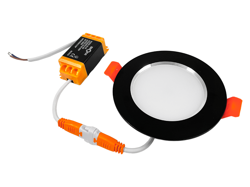 Світильник світлодіодний врізний Biom DF-6B DownLight 6 Вт круглий 5000К Чорний (7913)