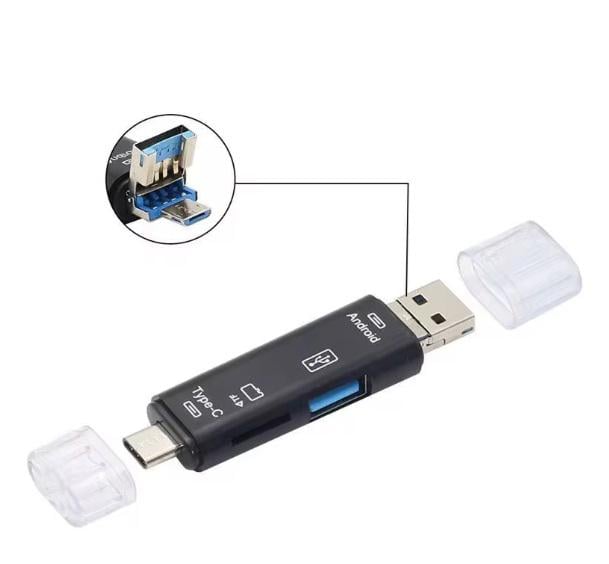 Android Usb 2 ᐉ Адаптер хаб кардридер 5в1 Type-C Android USB 2.0 Black • Купить в ...
