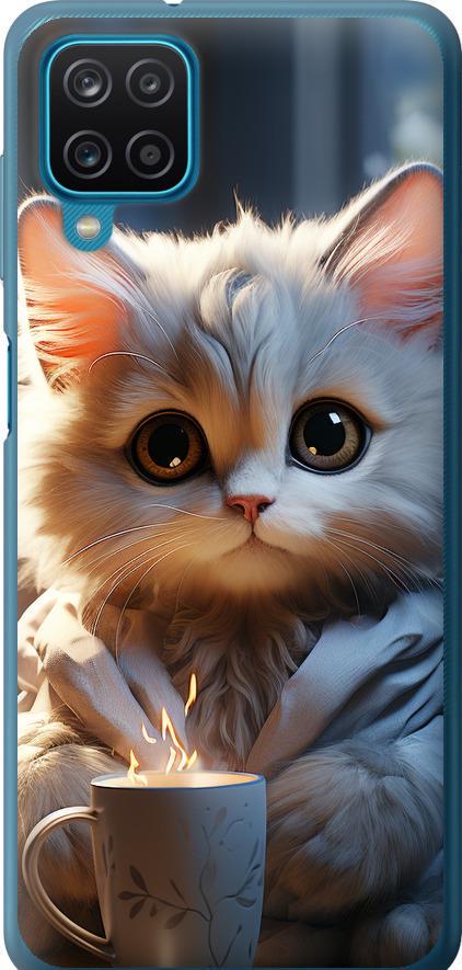 Чохол на Samsung Galaxy A12 A125F Білий кіт (5646u-2201-42517)