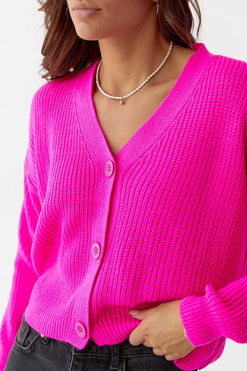 Кардиган укорочений S Рожевий (9528107) - фото 4 Кардиган укорочений S Рожевий (9528107) - фото 4