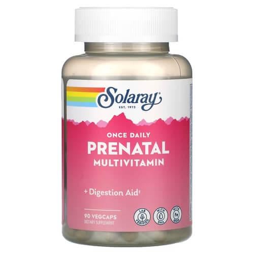 Витамины для беременных Solaray Once Daily Prenatal Multivitamin 90 растительных капс. (SOR-55827)